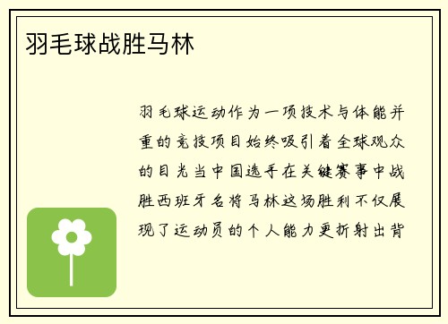 羽毛球战胜马林
